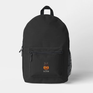Fröhliches Halloween Schwarze Katze Kürbis Design_ Bedruckter Rucksack