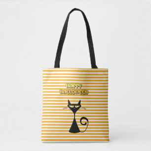 Fröhliches Halloween Schwarze Katze Süßigkeiten-Ta Tasche