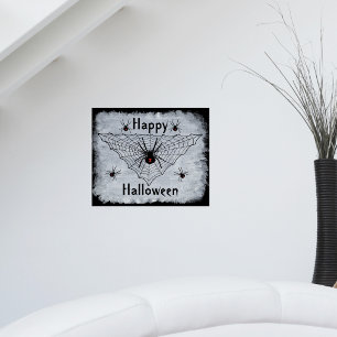 Fröhliches Halloween Schwarze Witwe Spinnennetz Po Poster