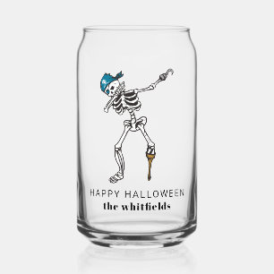 Fröhliches Halloween Skelett Pirat Dabbing Familie Dosenglas