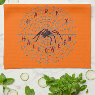 Fröhliches Halloween Spinnennetz Küchentuch