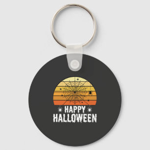 Fröhliches Halloween Spinnennetz Sonnenuntergang D Schlüsselanhänger