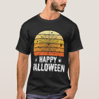 Fröhliches Halloween Spinnennetz Sonnenuntergangsd