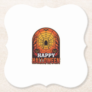 Fröhliches Halloween Spinnennetz Vintage Gravur De Untersetzer
