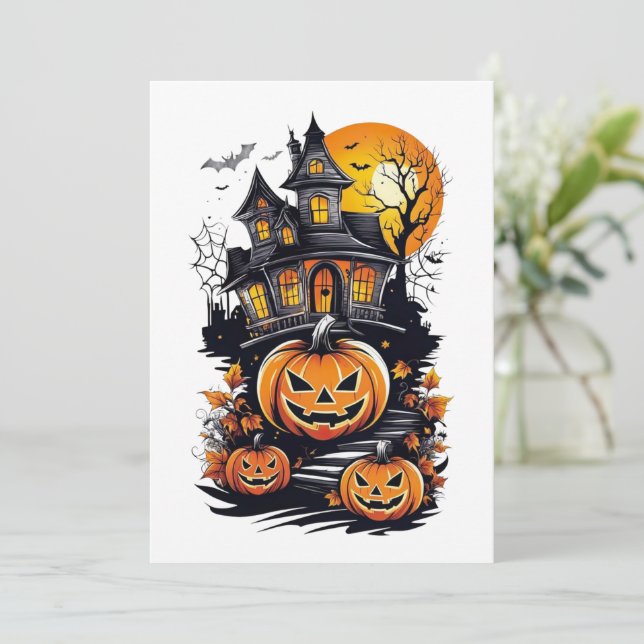 Fröhliches Halloween Spukhaus (Stehend Vorderseite)