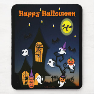 Fröhliches Halloween Spukhaus Mousepad