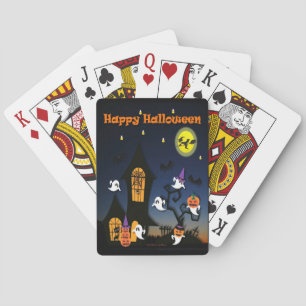 Fröhliches Halloween Spukhaus Spielkarten