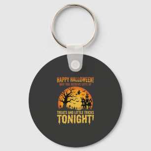 Fröhliches Halloween Spukhaus Süßigkeiten oder Sau Schlüsselanhänger