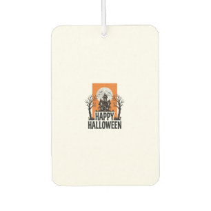 Fröhliches Halloween Spukhaus Vintage-Grafik_1 Autolufterfrischer