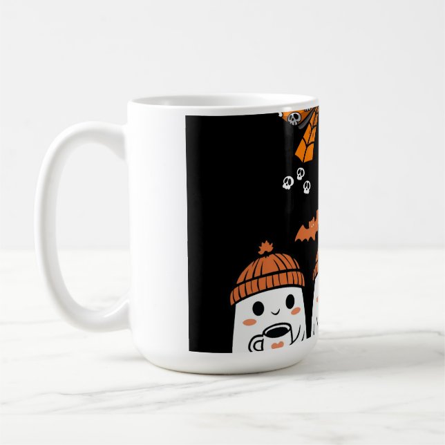 Fröhliches Halloween – süße Geister im Café Kaffeetasse (Links)
