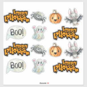 Fröhliches Halloween Süße Gruselige Aufkleber Set