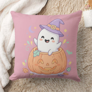 Fröhliches Halloween süße Kürbis-Geist-Kissen Kissen