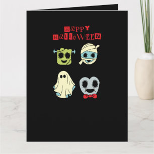 Fröhliches Halloween Süße Monster Karte Frankenste