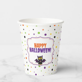Fröhliches Halloween Süße Vampirfledermaus Punkte Pappbecher