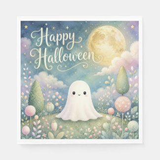 Fröhliches Halloween Süßer Geist Pastellgarten Serviette