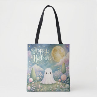 Fröhliches Halloween Süßer Geist Pastellgarten Tasche