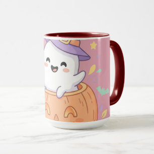 Fröhliches Halloween süßer Kürbis Geist Tasse