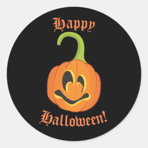 Fröhliches Halloween Süßer Whimsicaler Kürbis-Beha Runder Aufkleber