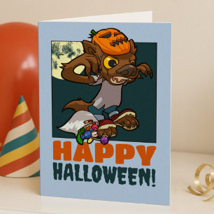Fröhliches Halloween! Süßes oder Saures Kleiner We Feiertagskarte
