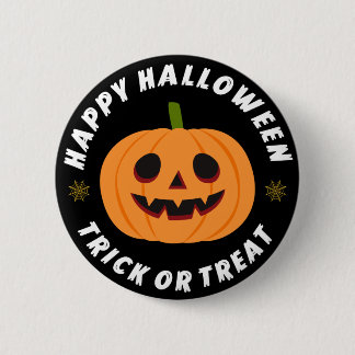 Fröhliches Halloween Süßes oder Saures Kürbis Schw Button
