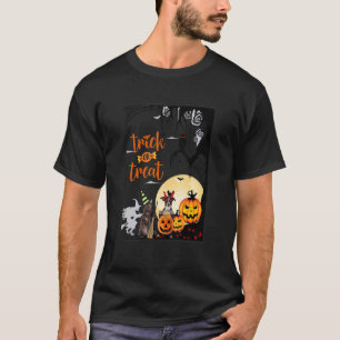 Fröhliches Halloween Trick Or Treat Katze Tee Hal