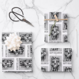 Fröhliches Halloween. Verstörter Totenkopf Geschenkpapier Set