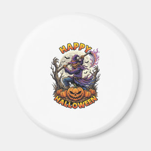 Fröhliches Halloween Vogelscheuche Sensenmann Flam Magnet