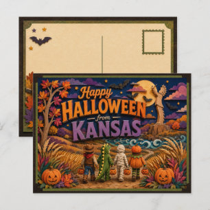 Fröhliches Halloween von Kansas Kids Postkarte