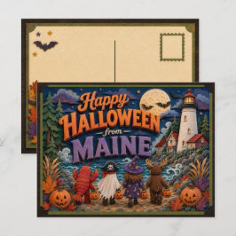 Fröhliches Halloween von Maine-Kindern Postkarte