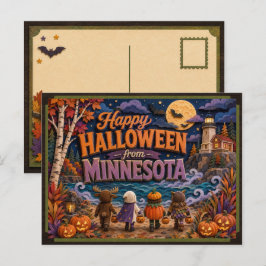 Fröhliches Halloween von Minnesota-Kindern Postkarte