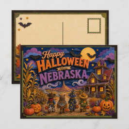 Fröhliches Halloween von Nebraska-Kindern Postkarte