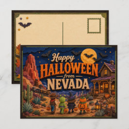 Fröhliches Halloween von Nevada-Kindern Postkarte