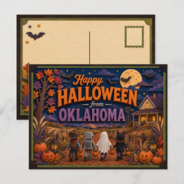Fröhliches Halloween von Oklahoma-Kindern Postkarte