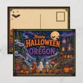 Fröhliches Halloween von Oregon-Kindern Postkarte