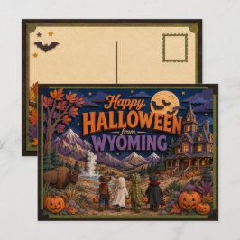 Fröhliches Halloween von Wyoming-Kindern Postkarte