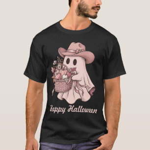 Fröhliches Halloween Western Pink Ghost & Herbster T-Shirt
