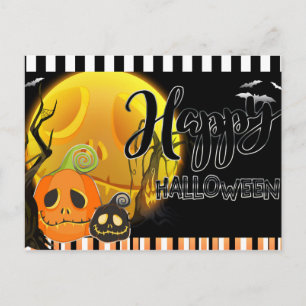 Fröhliches Halloween Whimsical Smily Kürbisse Gruß Postkarte
