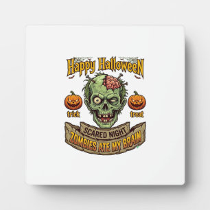 Fröhliches Halloween Zombies haben Zombie-Kopf-Pum Fotoplatte