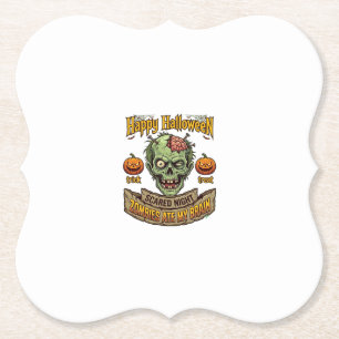 Fröhliches Halloween Zombies haben Zombie-Kopf-Pum Untersetzer