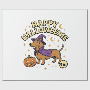 Fröhliches Halloweenie Dachshund Hexen Hund T-Shir Geschenkpapier