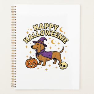 Fröhliches Halloweenie Dachshund Hexen Hund T-Shir Planer