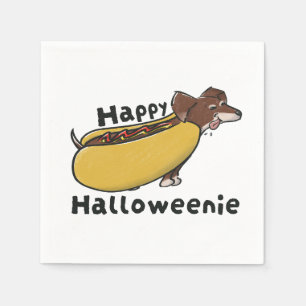 Fröhliches Halloweenie Hotdog Dachshund Serviette