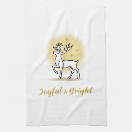 Fröhliches & Helles Weihnachtsrentier Geschirrtuch