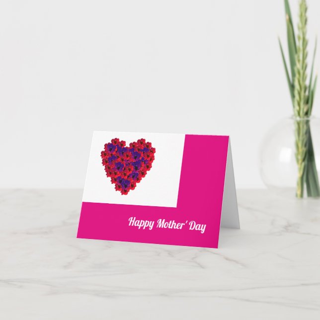 Fröhliches Herz am Muttertag Karte (Vorderseite)