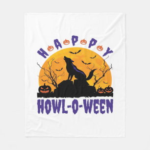 Fröhliches Heulen O Ween Heulendes Halloween-Hund- Fleecedecke