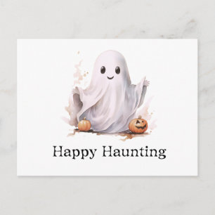 Fröhliches Heulen Süßer Geist Halloween Feiertagspostkarte