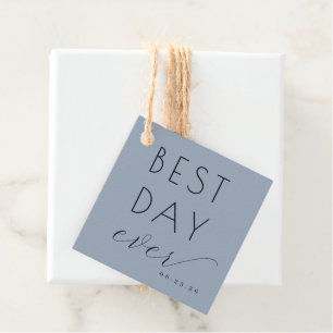 Fröhliches Himmelblau Minimalistische Hochzeitsgun Geschenkanhänger