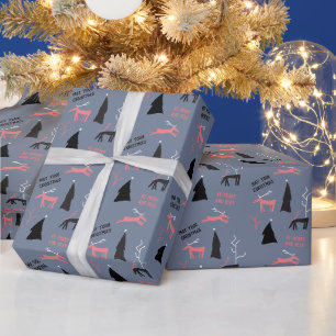 FROHLICHES HIRSCH WEIHNACHTEN GESCHENKPAPIER