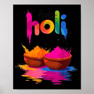 Fröhliches Holi-Farbspiel-Festival der Farben-Desi Poster