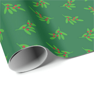 Fröhliches Holly & Berry Weihnachtspapier Geschenkpapier